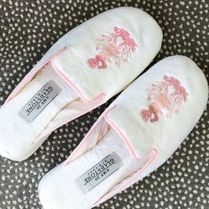 Amy Jo Gladstone Pink Toile Slippers